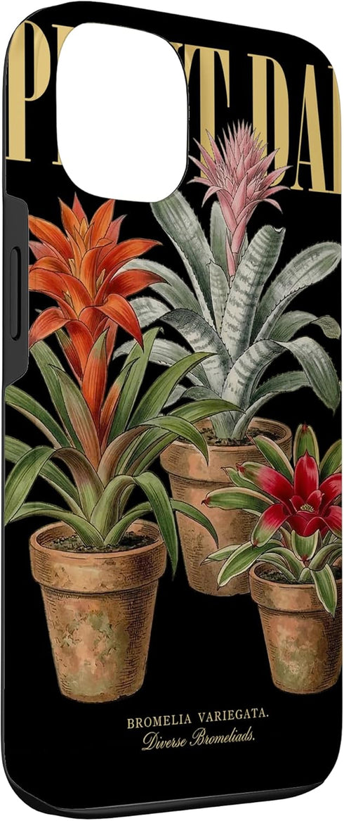 Vintage Plant Art Lovers DonaOnca 13 Vintage Bromeliad Plant Dad Nature Flora Gardener Case for iPhone