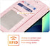 UEEBAI 15, Wallet Case for iPhone PU Leather Phone Cover Kickstand RFID Blocking Flip Case Card Slots Wrist Strap