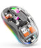 Wireless Bluetooth Transparent Mouse, 2.4GHz with USB & Type-C Receivers, Portable Silent Rechargeable Mice with RGB