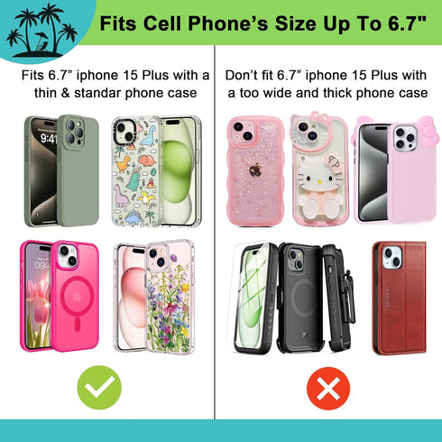 Phone Holder For Bogg Bag, ABS Hard Plastic Compatible with XL Size Bogg Bag Accessories, Universal Phone Case Holder -