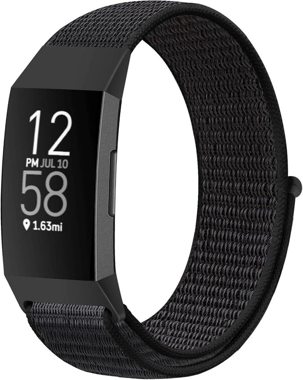 Nylon Watch Bands for Fitbit Charge 4/Charge 3/SE, Soft Replacement Breathable Sport Strap for Men Women