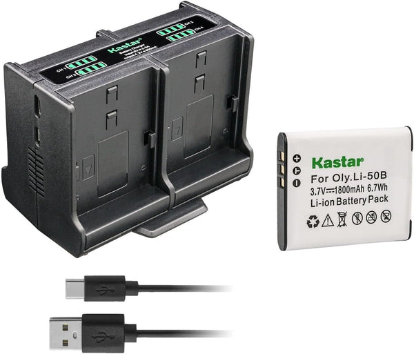 Kastar 1-Pack Battery and Quadruple Charger for Kodak LB-050 LB-052, Compatible with PixPro Cameras