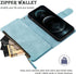 RANYOK Wallet Case for iPhone 11, Premium PU Leather Zipper Folio Wallet, RFID Blocking, Baby Blue