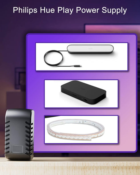 Replacement Philips Hue Power Supply 24V DC Plug for Hue Play Bar, Light Strip Plus, HDMI Sync Box, Light Bulb