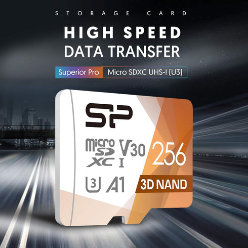Silicon Power 256GB Micro SD Card U3 SDXC with Adapter for Nintendo Switch, Cams, Drones - Up to 100MB/s High Speed