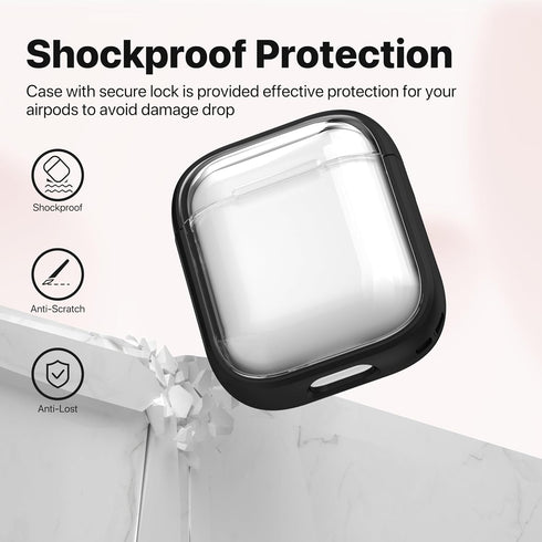 Valkit Compatible Airpods 2nd Generation Case Cover Clear, with Lock & Cleaner Kit, Soft Shockproof Case for Airpods 2/1