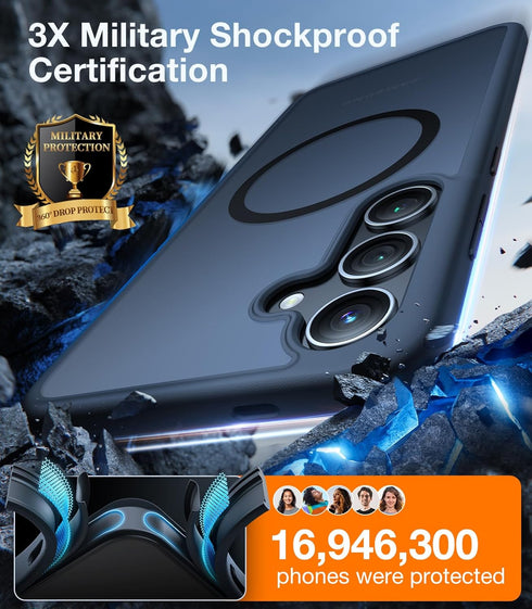 TORRAS Samsung Galaxy S24 Plus Case, Military Grade Drop Tested Magnetic Shockproof Protective Case, Translucent Slim,
