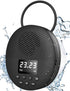 Shower Radio Speaker with Bluetooth 5.0, AGPTEK Waterproof FM, Suction Cup, 12H Playback, Handsfree Calling, Black