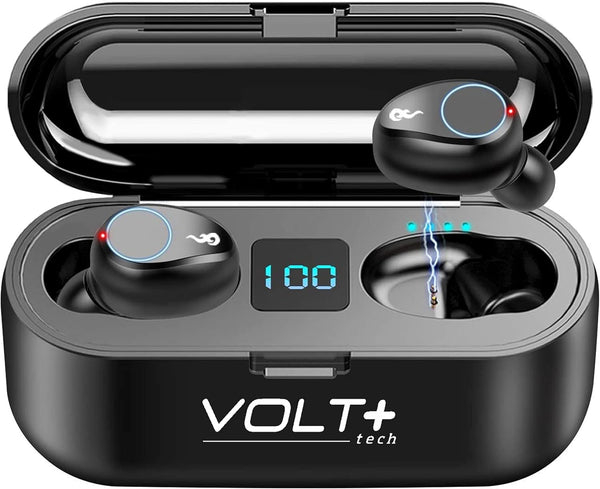IPX7 Waterproof Wireless Earbuds - V5.3 Bluetooth Headphones with Mic, 40+H Backup & Active Noise Cancelling, 2000mAh