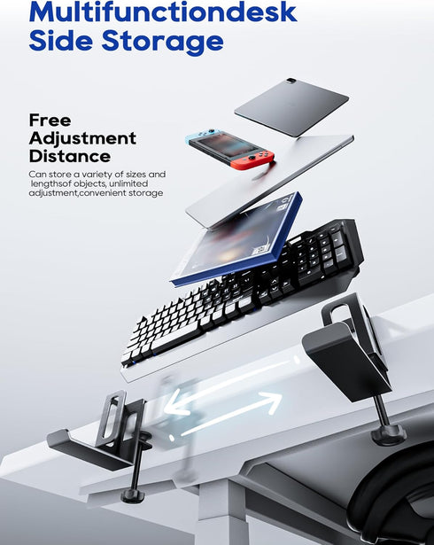 NODOCA Laptop Storage for Desk, Vertical Stand with Headphone Holder, MacBook Storage Rack for Various Laptops, Black