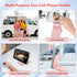 Gugxiom 16/15/14/13/12(Pink) Phone Stand, Foldable Magnetic Phone Tripod, Angle Adjustment & Strong Magnets PU Leather