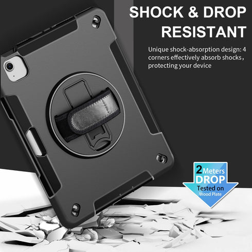 Protective Case for iPad Air 6th Generation 11-inch M2 2024, with Kickstand/Hand Strap/Shoulder Strap/Pencil