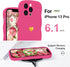 Cute Heart Simple Wave Frame Case for iPhone 13 Pro, Aesthetic Design Solid Color TPU Silicone Slim Cover (Rose Red)