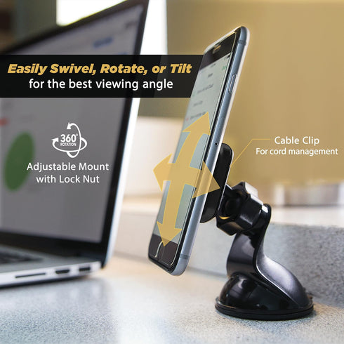 Scosche MAGWSM2 MagicMount Magnetic Suction Cup Mount, 360° Adjustable, Universal Cell Phone Holder for Car