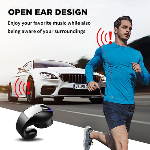 Open Ear Bluetooth Headphones, Air Conduction Earbuds with Charging Case for Running Workout