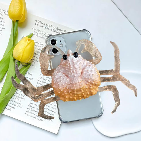 Seconddog 3D Pinch 11,Trendy 11(Orange) Finger Crabs Funny Stretching Decompression Phone Case Compatible with iPhone