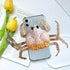 Seconddog 3D Pinch 11,Trendy 11(Orange) Finger Crabs Funny Stretching Decompression Phone Case Compatible with iPhone