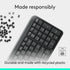 Logitech K250 Bluetooth Keyboard with Numpad, Easy Connectivity, Compact Wireless Keyboard Made with Recycled Plastic