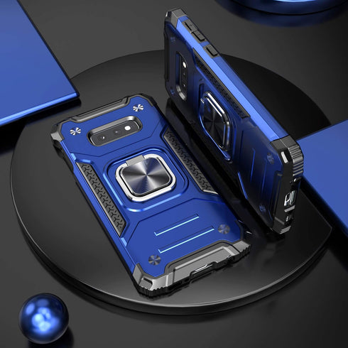 Galaxy S10E Case with Screen Protector, Galaxy S10E Cover, Shockproof Drop Test Case with Car Mount Kickstand Lightweight Protective Cover for Samsung Galaxy S10E, Blue