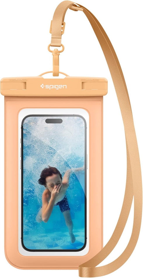 Spigen AquaShield Universal Waterproof Phone Pouch, PVC Protective Dry Bag Cases with IPX8 Compatible with iPhone