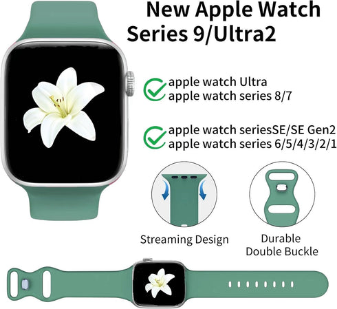 Iwujiao 38mm 40mm 41mm 42mm 44mm 45mm 49mm, 9/8/7/6/5/4/3/2/1 Band Compatible with Apple Watch Replacement Soft