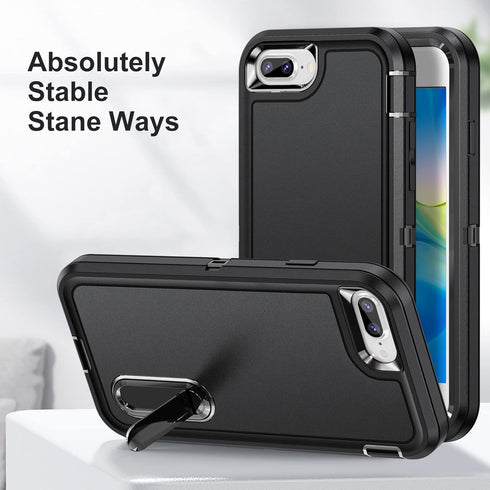 IDweel Case for iPhone 8 Plus, Heavy Duty Protection with Built-in Kickstand, Shockproof Anti-Scratch Slim Fit Hard