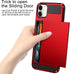 Vofolen iPhone 12 Case 5G, Red Wallet Cover with Credit Card Holder Slot, Anti-Scratch Dual Layer Protective