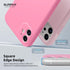 SURPHY Square Design iPhone 11 Case, Pink Liquid Silicone with Camera Protection, Straight Edge Slim Design