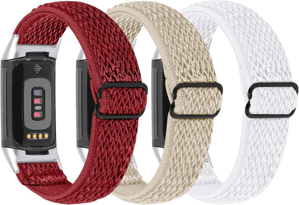 Elastic Band for Fitbit Charge 6/Charge 5, Adjustable Sport Loop Replacement Strap for Women and Men