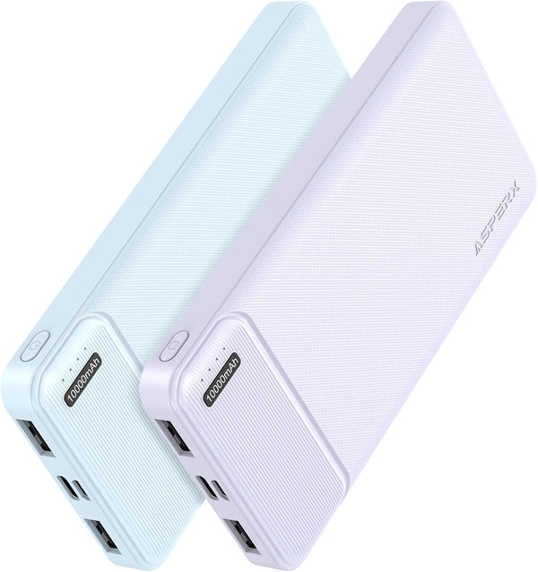 AsperX 2-Pack 10000mAh USB C Output Portable Charger Power Bank Fast Charging, Portable