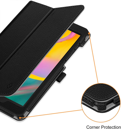 Fintie Folio Case for Samsung Galaxy Tab A 8.0 2019 - Slim Fit Vegan Leather Stand Cover, Black