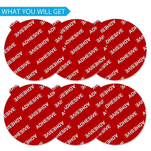 Dashboard Pad Mounting Disk Sticky Adhesive Replacement Kit, 6pcs 2.1"(53mm) Circle Double-Sided Stickers