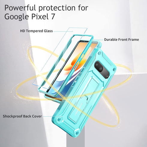 URBANITE Military Grade Rugged Case for Google Pixel 7, Shockproof Protective Cover with Screen Protector and Kickstand