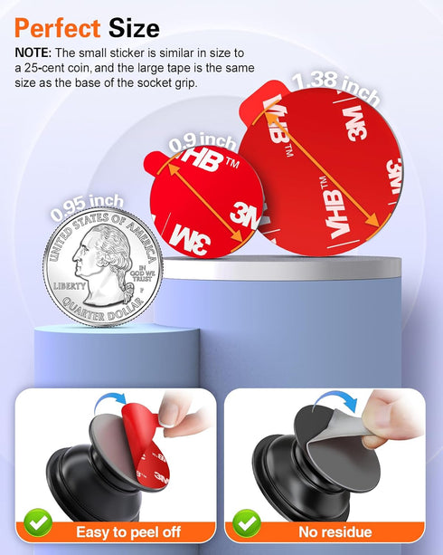 volport Extra 3M Tape Super Sticky Adhesive Replacement and Phone Magnet Sticker Disc for Grip Stand Socket Base