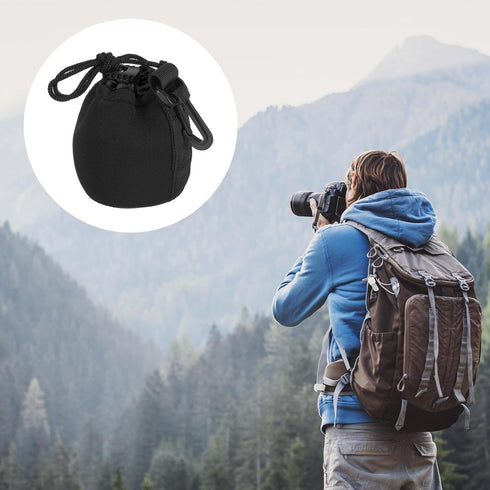 PATIKIL Camera Lens Bag Set - 4 Pcs Drawstring Lens Pouch with Thick Protective Neoprene, Lens Case for DSLR Camera Lens