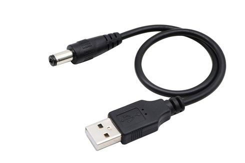 zdyCGTime 2.0 5.5x2.1mm 5 (28CM/11inch, 5.5x2.1mm)(2packs) USB A Male to DC Male Adapter Cable Volt DC Barrel Power