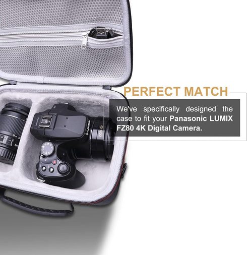 LTGEM EVA Hard Case for Panasonic LUMIX FZ80 - Travel Protective Carrying Storage Bag for Digital Camera