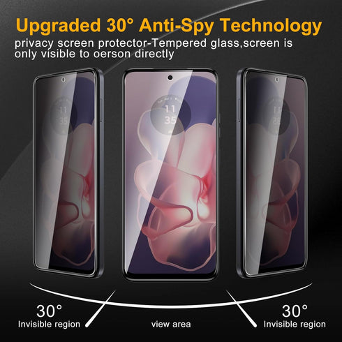 3 Pack Privacy Screen Protector for Motorola Moto G Power 5G 2024, Anti Spy Tempered Glass