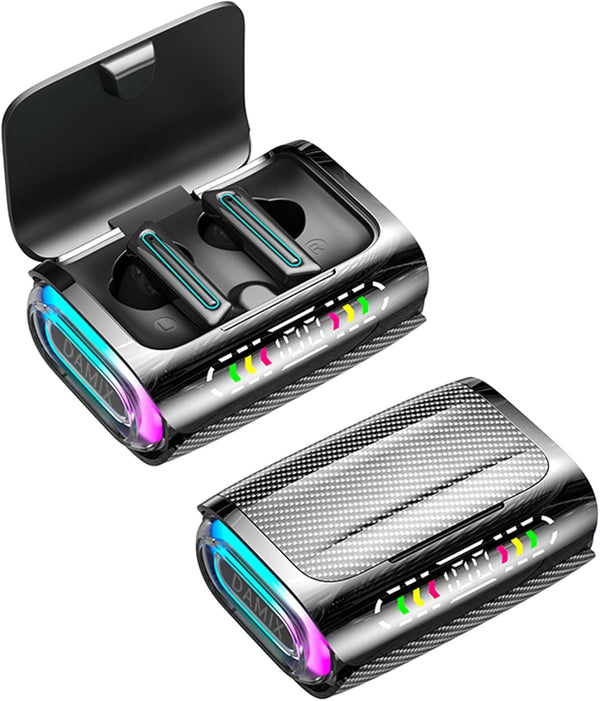 True Wireless Earbuds, 2024 Bluetooth 5.3 Waterproof Touch Control Headset with LED Power Display - Model 44