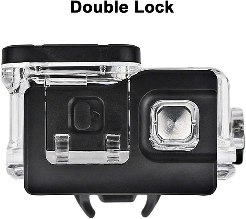 FitStill Double Lock Waterproof Housing for GoPro Hero 2018/7/6/5 Black, Protective 45m Underwater Dive Case