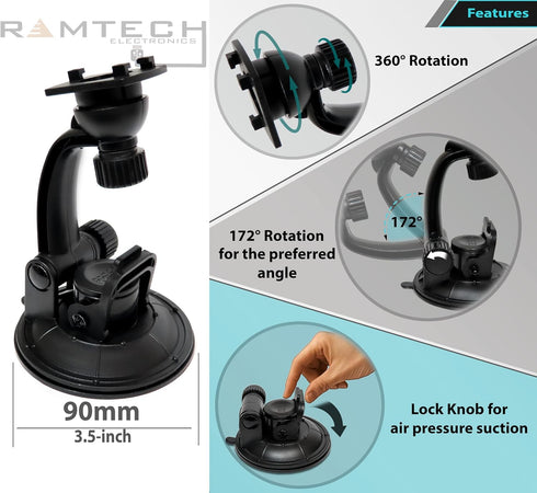 Ramtech Car Truck Windshield Suction Cup Mount for GPS Tablet