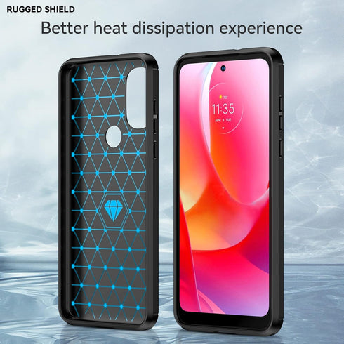 Fashion Flexible TPU Bumper Case for Moto G Power 2022 with HD Screen Protector (Black)