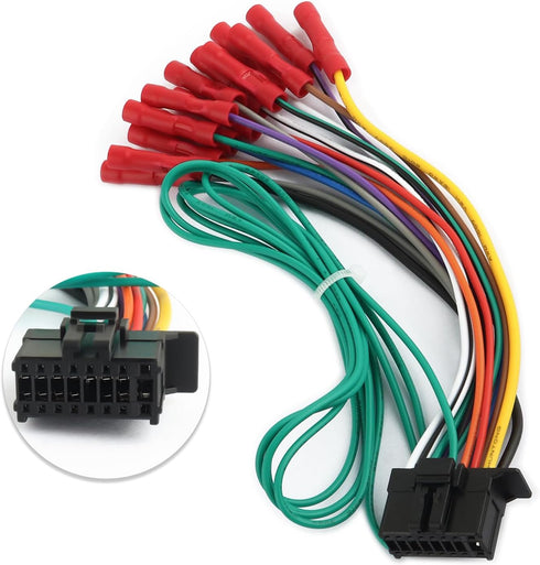 carleef 16 Pin Radio Wiring Harness Stereo Replacement,Stereo Wiring Harness Connects The Stereo