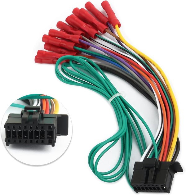 carleef 16 Pin Radio Wiring Harness Stereo Replacement,Stereo Wiring Harness Connects The Stereo