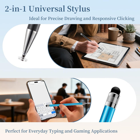 ChaoQ 2-in-1 6pcs Stylus Pen for Touchscreen, High Sensitivity and Precision Stylus Pens for iPad iPhone Android