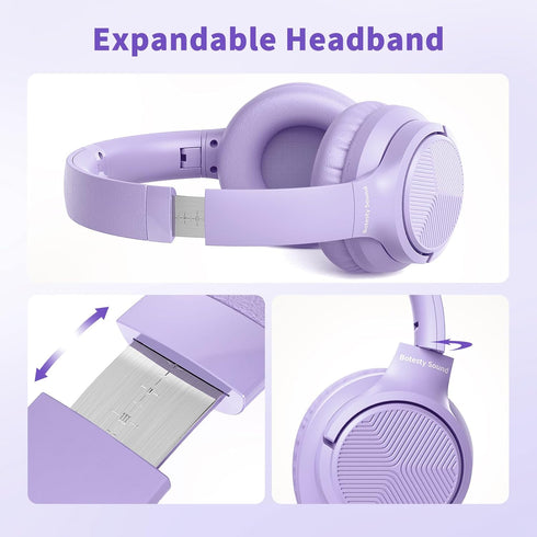 3.5mm 4.9ft MP3/4, Botesty Sound Headphones Wired with Microphone, Over Ear Foldable Plug in Headphones