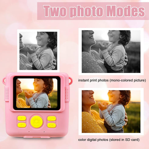 5 Rolls Print Paper for WEEFUN Instant Print Camera, 1080P HD Digital Camera for Kids, Birthday Gifts