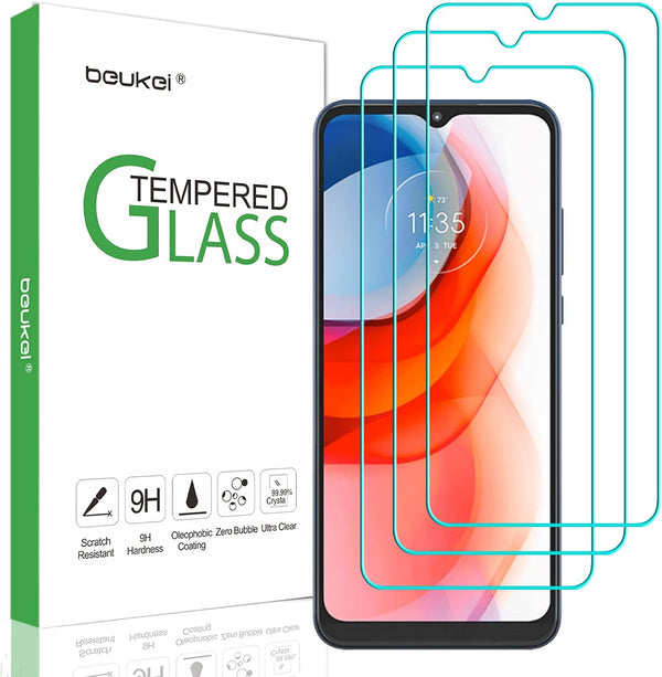 (3 Pack) Compatible Tempered Glass Screen Protector for Motorola Moto G Play (2021), Touch Sensitive & Case Friendly