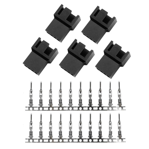 Maxmoral 5PCS PWM Plastic Shell Computer Case Cooling Fan Male Plug Interface 4-pin Connector Kit