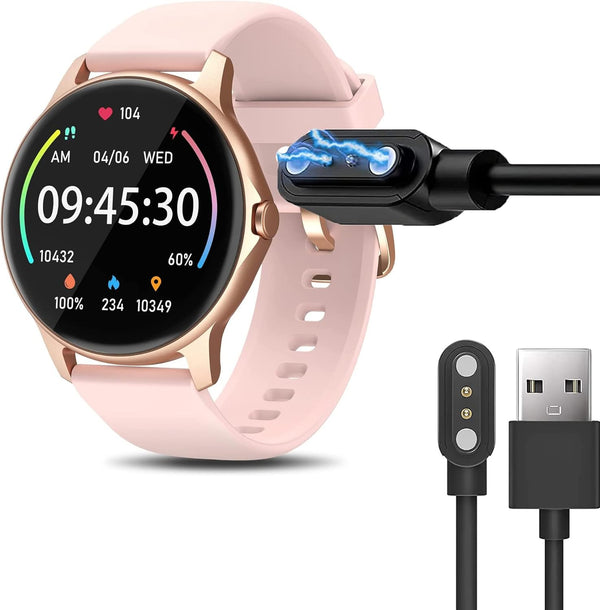 Lamshaw Magnetic Replacement Charger for ENOMIR Smart Watch, Compatible with LW51 1.28 Inches Smart Watch (Black)
